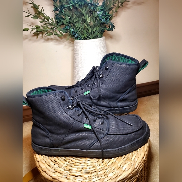 Sanuk Other - ✨️EUC✨️Mens Sanuk Skyline Black Canvas Lace Up High Top Sneakers Mens Size 13
